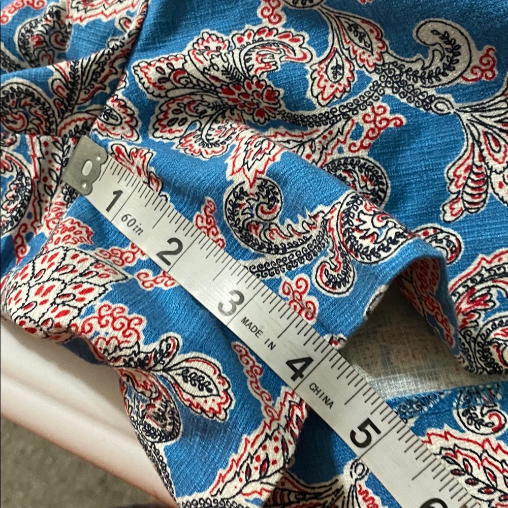 LOFT Blue Paisley-Print Women’s Shorts with Pink Accents size 10 - Picture 11 of 12